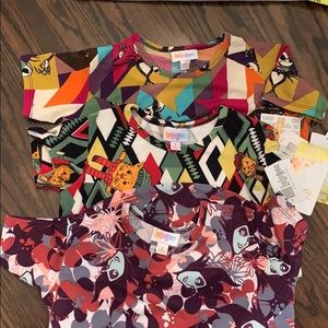 Lot of 3 size 4 LulaRoe Gracie tops. New with tags